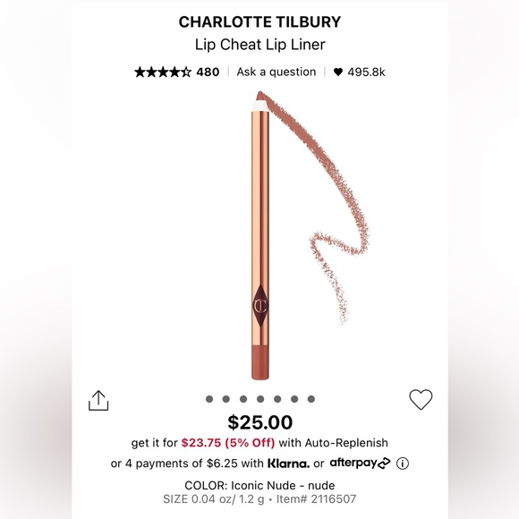 Charlotte Tilbury Makeup Charlotte Tilbury Lip Liner In Iconic Nude Poshmark